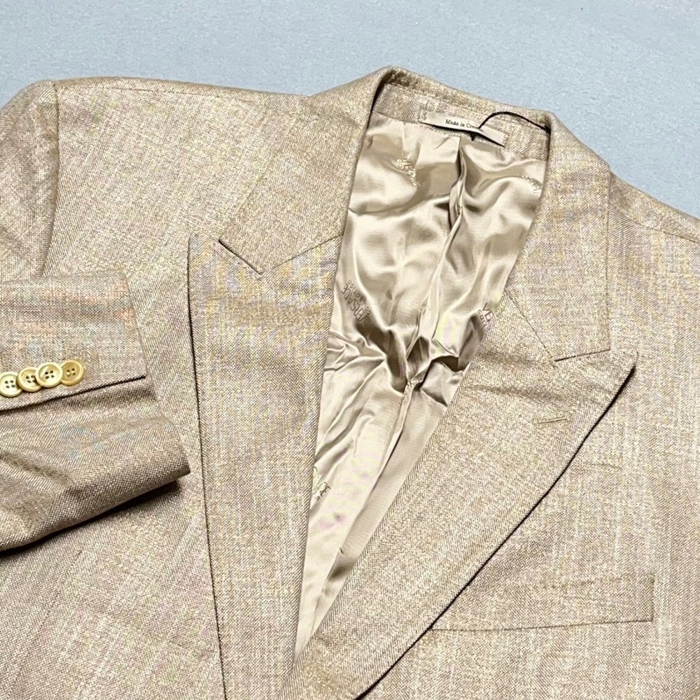 Versace‎ Collection New Men Blazer Bamboo Suit Jacket 44L Gold Luxury Sport Coat